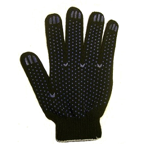Перчатки с ПВХ точкой черные, синие ар.61