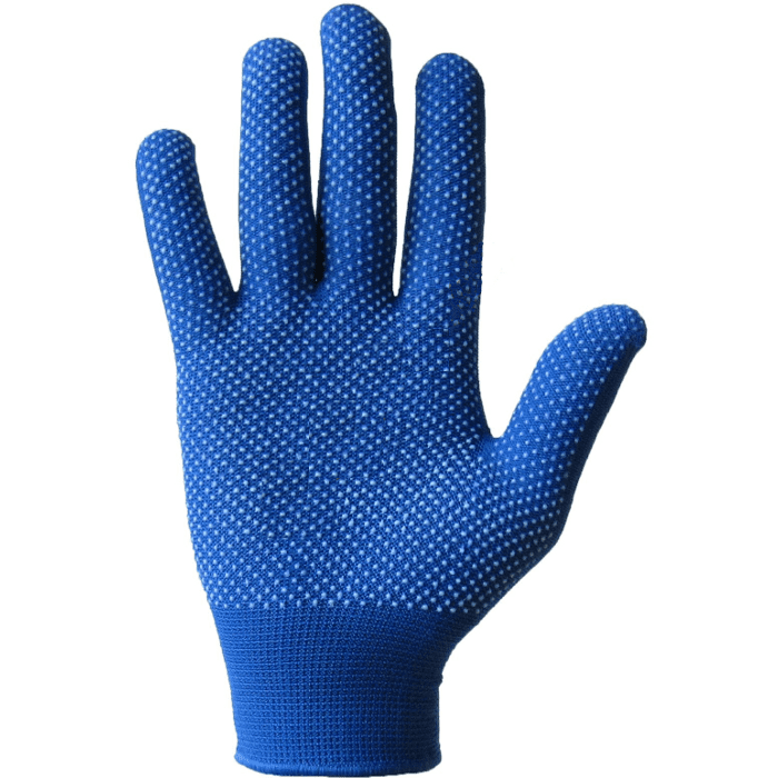 Перчатки с ПВХ точкой тонкие синие ар. 86