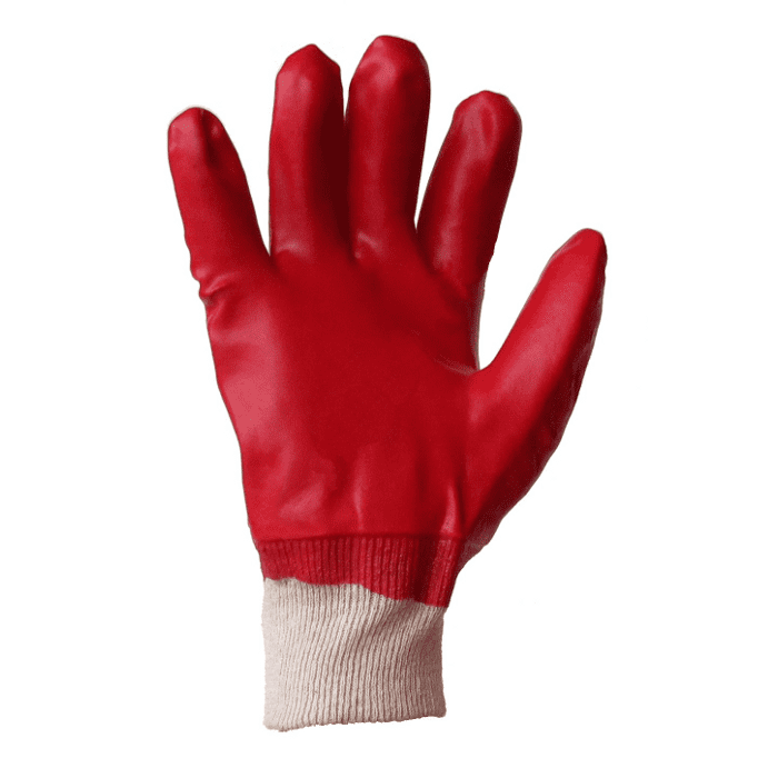 Перчатки из ПВХ красные с резинкой ар. 16