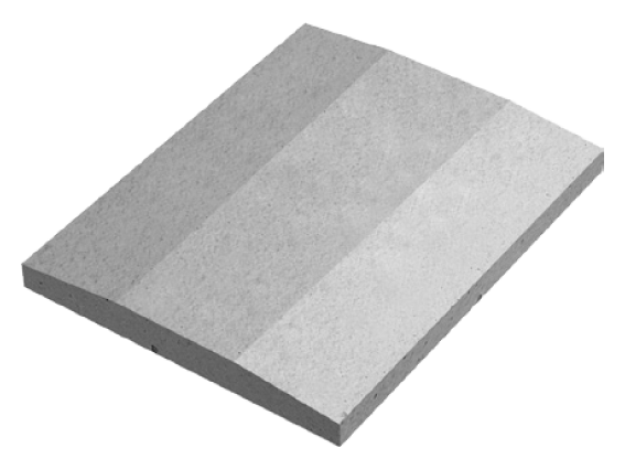 Крышка для заборов и колонн двухскатная со срезанным конусом 600х480х60 серый