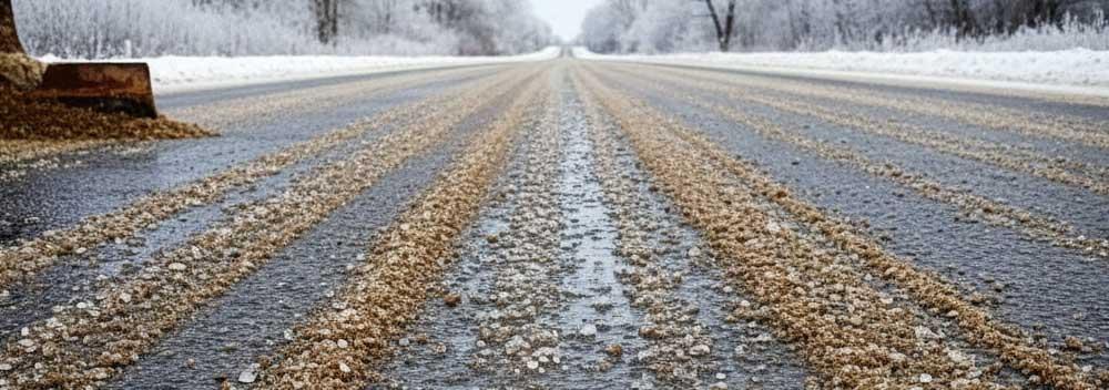 Чим посипати дорогу від льоду