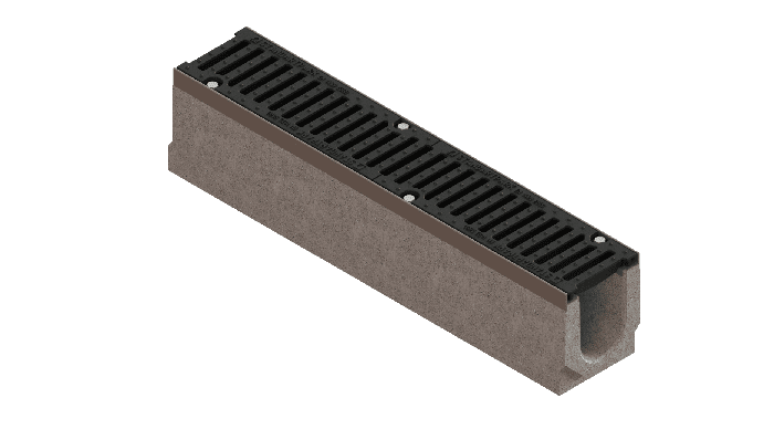 Лоток водовідвідний бетонний BetoMax DN110 з чавунною решіткою кл. Е (комплект)
