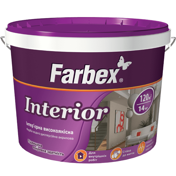 Краска интерьерная высококачественная “Interior” Farbex 