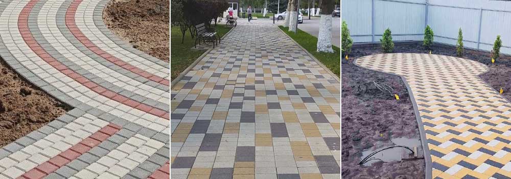 Красива тротуарна плитка - фото цегла, квадрат