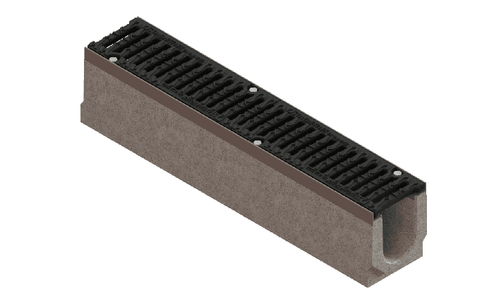 Лоток водоотводной бетонный BetoMax DN110 с решеткой щелевой чугунной кл. D (комплект)
