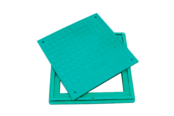 Люк полимерпесчаный Л, зеленый 1,5 т (А15 легкий) квадратный