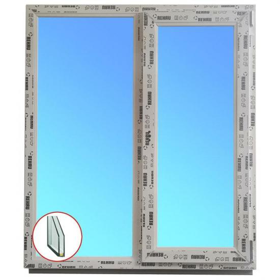 Металлопластиковое окно Rehau Euro-Design 60 двойное створка однокамерное 24 мм