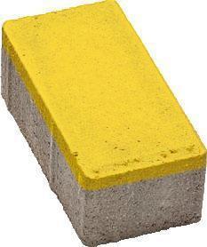 Тротуарная плитка Золотой Мандарин Кирпич стандартный 200x100 с фаской Светло-желтый