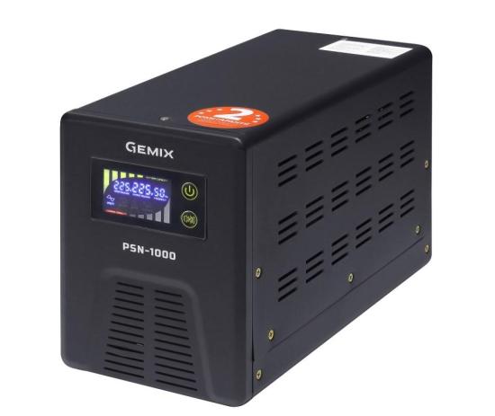 ИБП Gemix PSN-1000 LCD, 1000ВА/600 Вт, 2хEURO Schuko