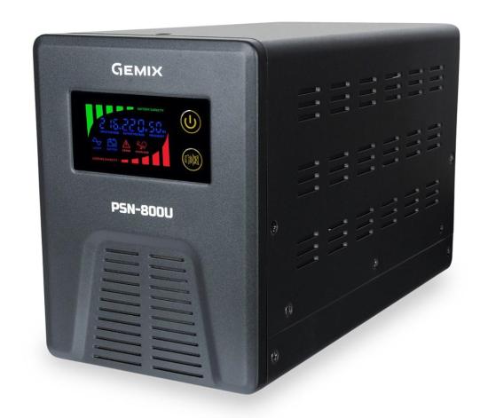 ИБП Gemix PSN-800U LCD, 800ВА/480Вт, 7/9/13A, 3xEURO Schuko