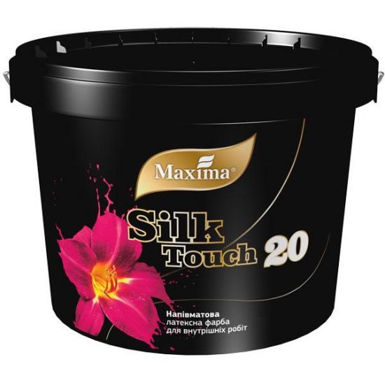Полуматовая латексная краска для внутренних работ «Silk Touch 20» Maxima белый (база А) 6 кг