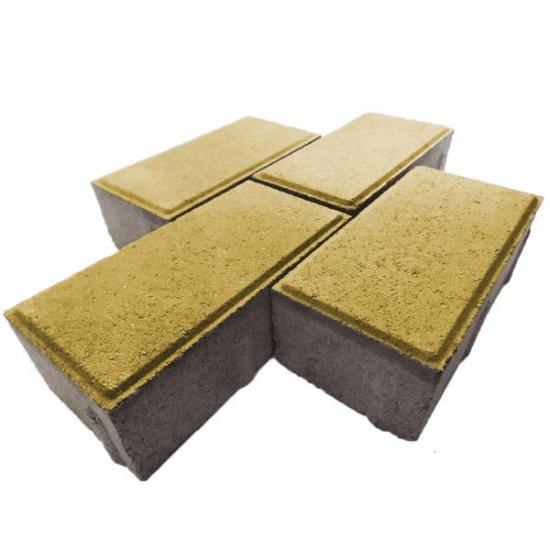 Тротуарная плитка Куб Кирпич желтая 40 мм 