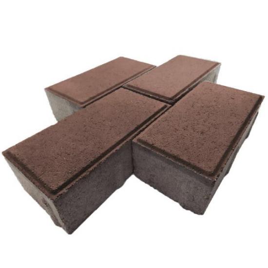 Тротуарная плитка Куб Кирпич коричневый 25 мм