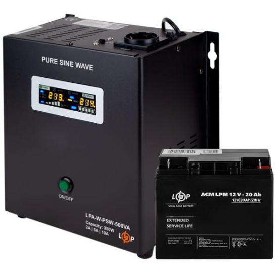 Комплект резервного живлення для котла LP (LogicPower) ДБЖ + AGM батарея (UPS A500 + АКБ AGM 270W)