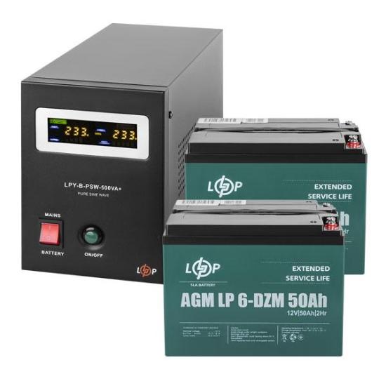 Комплект резервного живлення LP (LogicPower) ДБЖ + DZM батарея (UPS B500 + АКБ DZM 1300W)