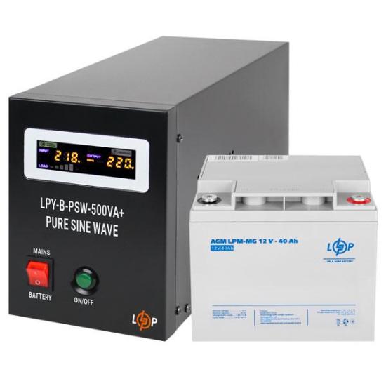 Комплект резервного живлення для котла LP (LogicPower) ДБЖ + мультигелева батарея (UPS B500 + АКБ MG 520W)