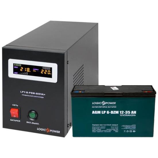 Комплект резервного питания LP (LogicPower) ИБП + DZM батарея (UPS B800 + АКБ DZM 455W)