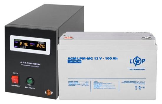 Комплект резервного живлення LP (LogicPower) ДБЖ + мультигелева батарея (UPS B800 + АКБ MG 1200Wh)