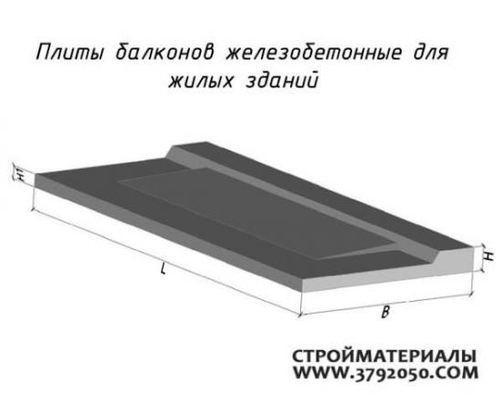 Балконные плиты консольные ПБК 24.12-5а