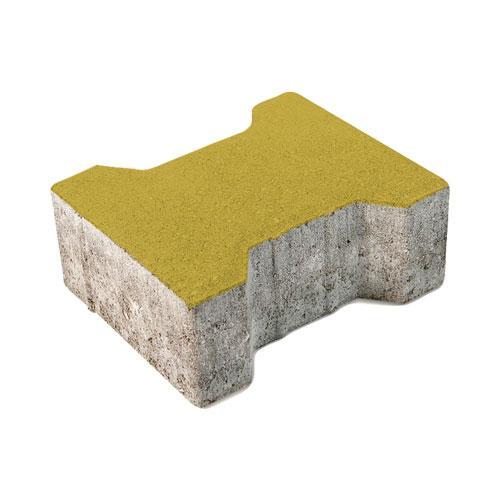 Тротуарная плитка Куб Двойное Т (Катушка) желтый 80 мм