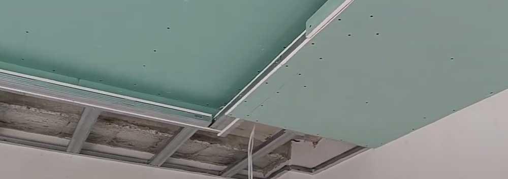 Монтаж потолка из гипсокартона