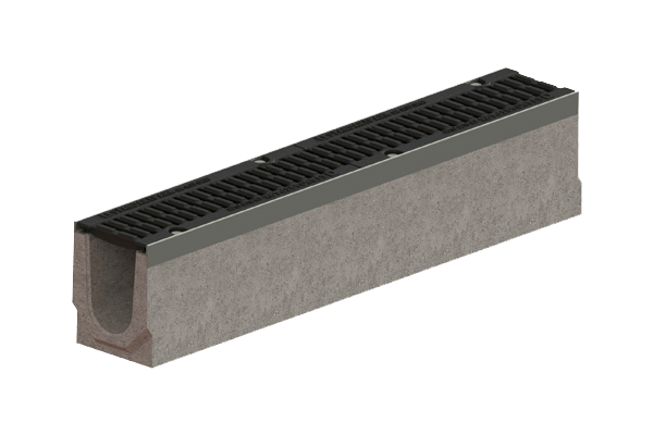 Лоток водовідвідний BetoMax Drive ЛВ-10.16.16-Б бетонний з решіткою щілинною чавунною ВЧ кл.D (комплект) 040571334