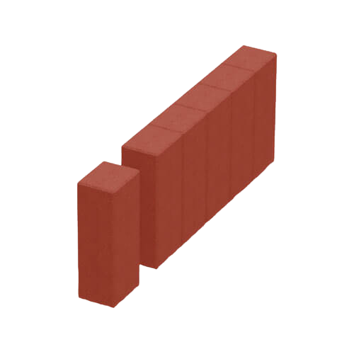 Поребрик фигурный квадратный 500x80мм Красный