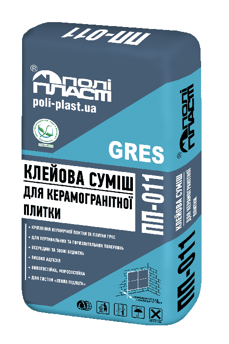 Клейова суміш для керамогранітної плитки ПП-011 GRES, 25 кг