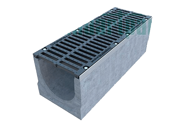Лоток водовідвідний бетонний BetoMax DN300 з чавунною решіткою (комплект)