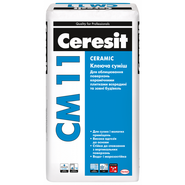 CERESIT CM 11 CERAMIC Клеящая смесь для облицовки поверхностей керамическими плитками внутри и снаружи зданий