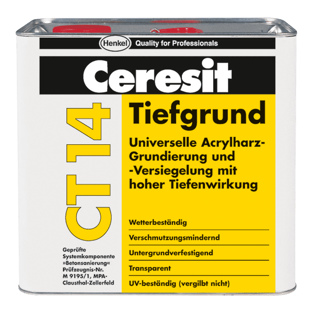 Грунтовка универсальная глубокопроникающая CERESIT CT 14 TIEFGRUND, 5 л