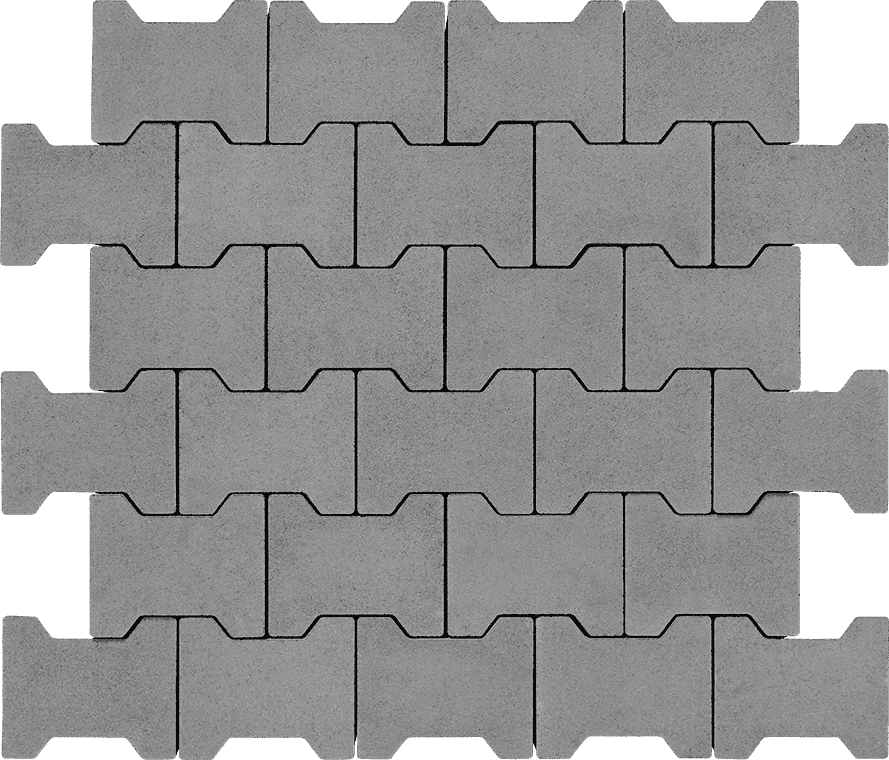 Тротуарна плитка Авеню Котушка (Подвійне Т) 80 без фаски сірий