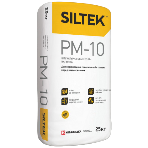 Штукатурка цементно-известковая SILTEK PM-10, 25 кг