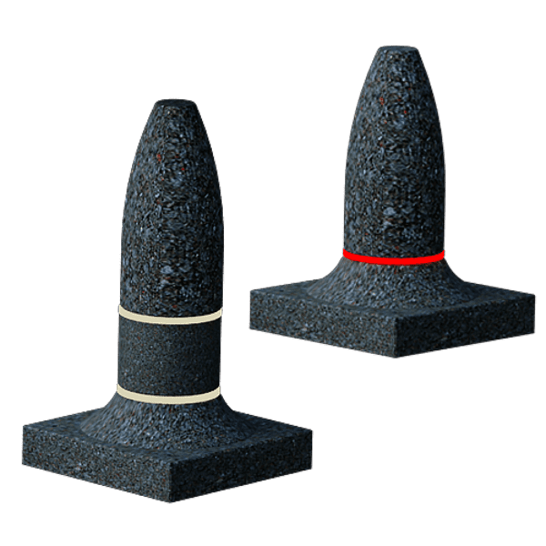 Антипарковочный столб с подсветкой (красная) | Лайт мини овал| Чёрный| 400*400*385