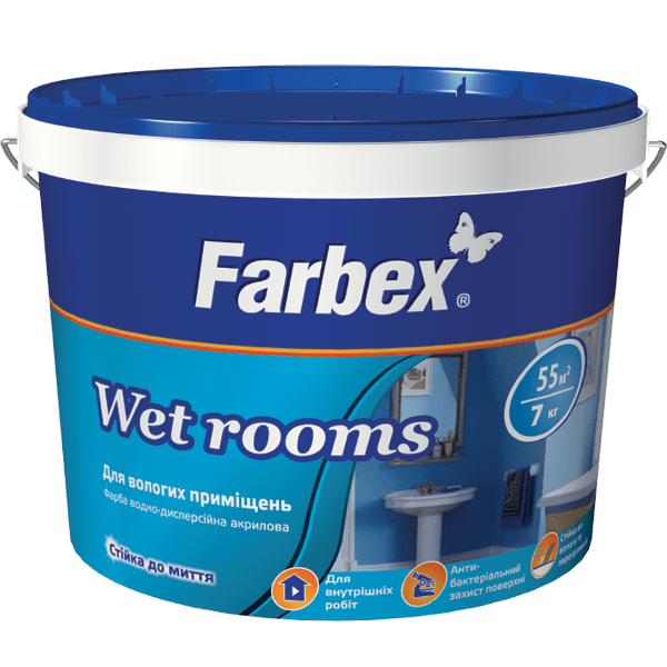 Краска для влажных помещений “Wet Rooms” Farbex 