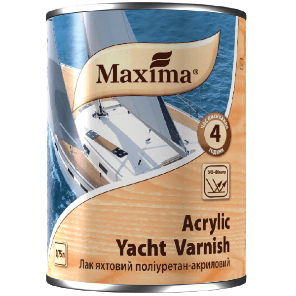 Лак яхтный полиуретан-акриловый Maxima 5 л